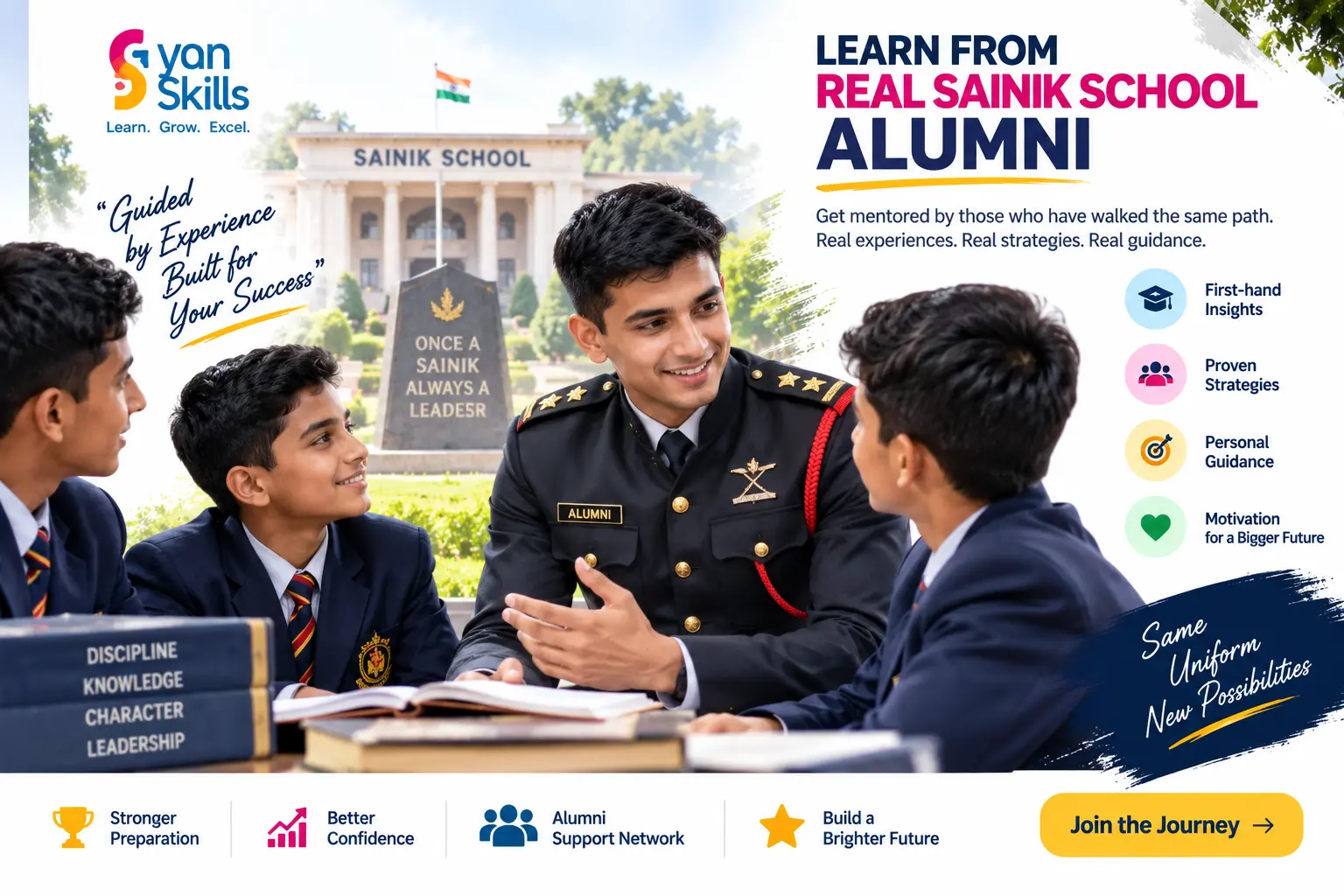 Sainik School alumni guidance illustration